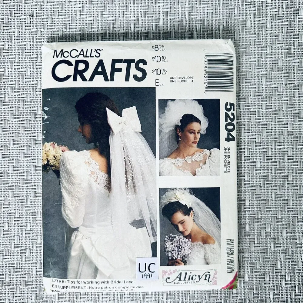 Bridal Veils & Headpieces McCalls Sewing Pattern 5204 Wedding Alicyn Exclusives